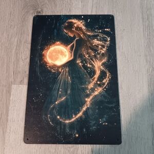 Mystical Woman with Glowing Orb Art Print